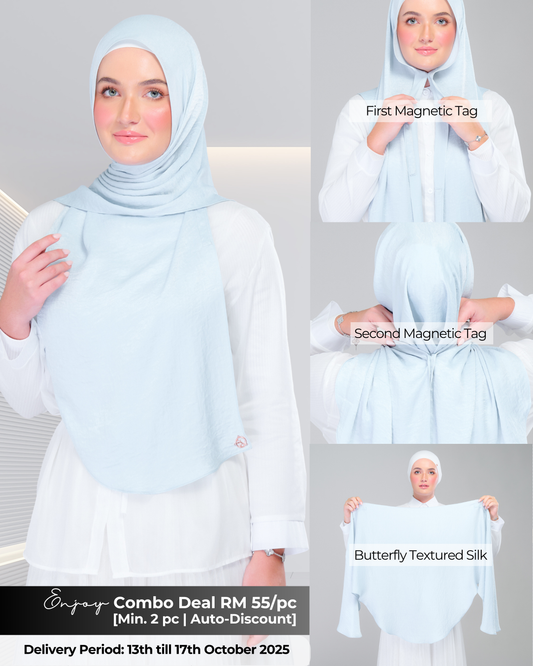 Instant Tag n' Go Butterfly | Textured Silk in Soft Blue
