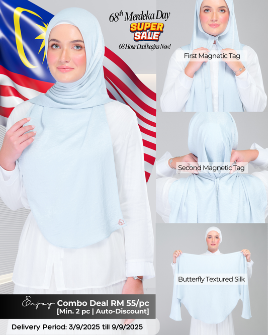 Instant Tag n' Go Butterfly | Textured Silk in Soft Blue