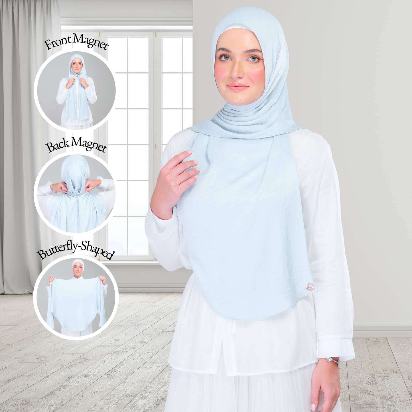 [As-Is] Instant Tag n' Go Butterfly | Textured Silk in Soft Blue