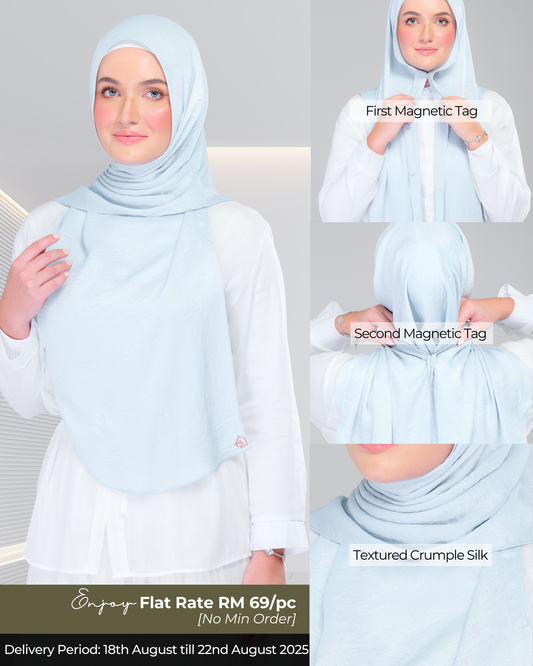 Instant Tag n' Go Shawl | Textured Silk in Soft Blue