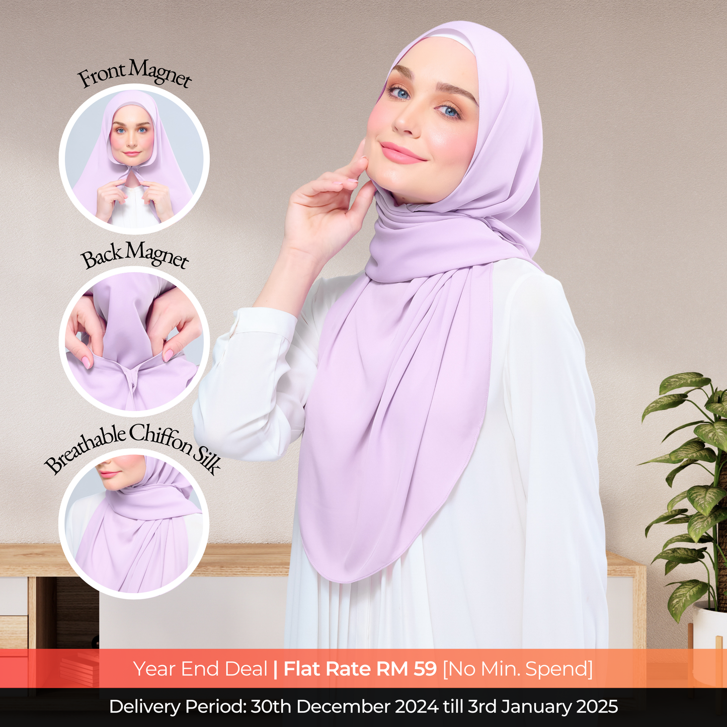 Instant Tag n' Go Shawl l Chiffon Silk 2.0 in Soft Orchid