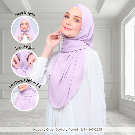 [As-Is] Instant Tag n' Go Shawl l Chiffon Silk in Soft Orchid