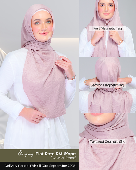 Instant Tag n' Go Shawl | Textured Silk in Soft Pink