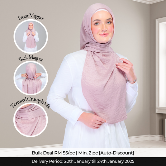 Instant Tag n' Go Shawl | Textured Silk in Soft Pink