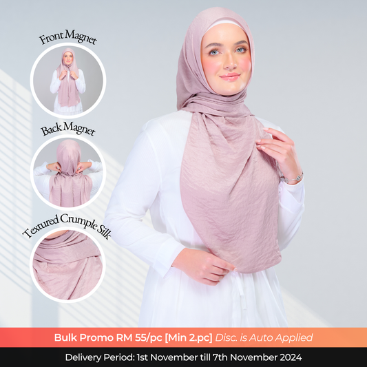 Instant Tag n' Go Shawl | Textured Silk in Soft Pink