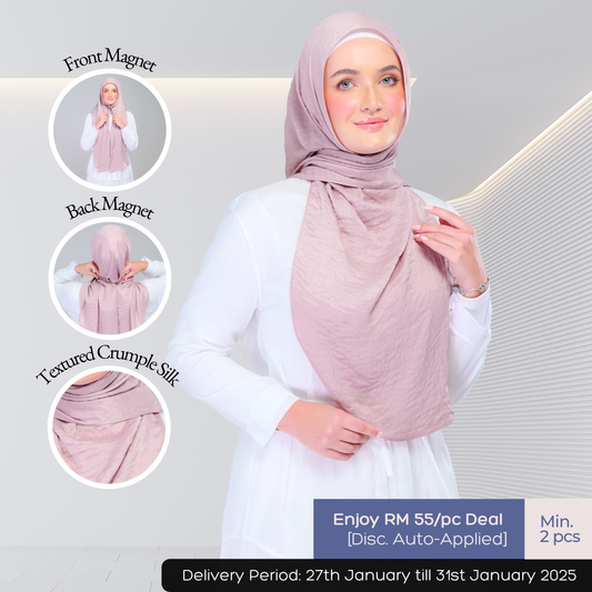 Instant Tag n' Go Shawl | Textured Silk in Soft Pink