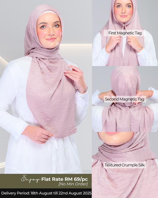 Instant Tag n' Go Shawl | Textured Silk in Soft Pink