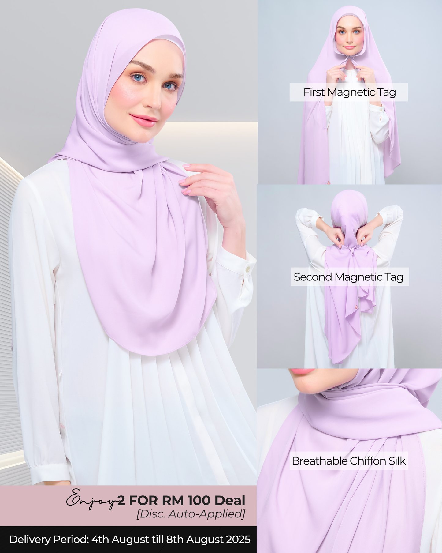 Instant Tag n' Go Shawl l Chiffon Silk 2.0 in Soft Orchid