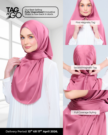 Instant Tag n' Go Shawl | Satin Silk in Sorbet