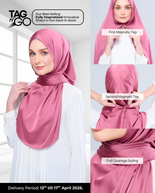 Instant Tag n' Go Shawl | Satin Silk in Sorbet