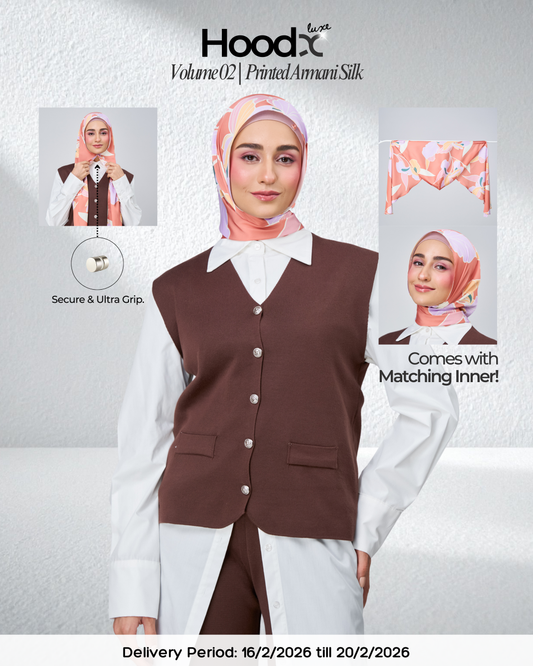 [★New] HoodX Printed Set in Sunset Blush