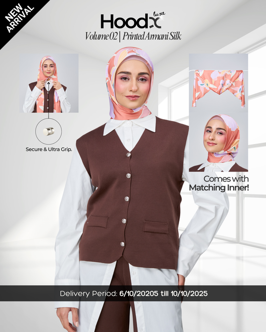 [★New] HoodX Printed Set in Sunset Blush