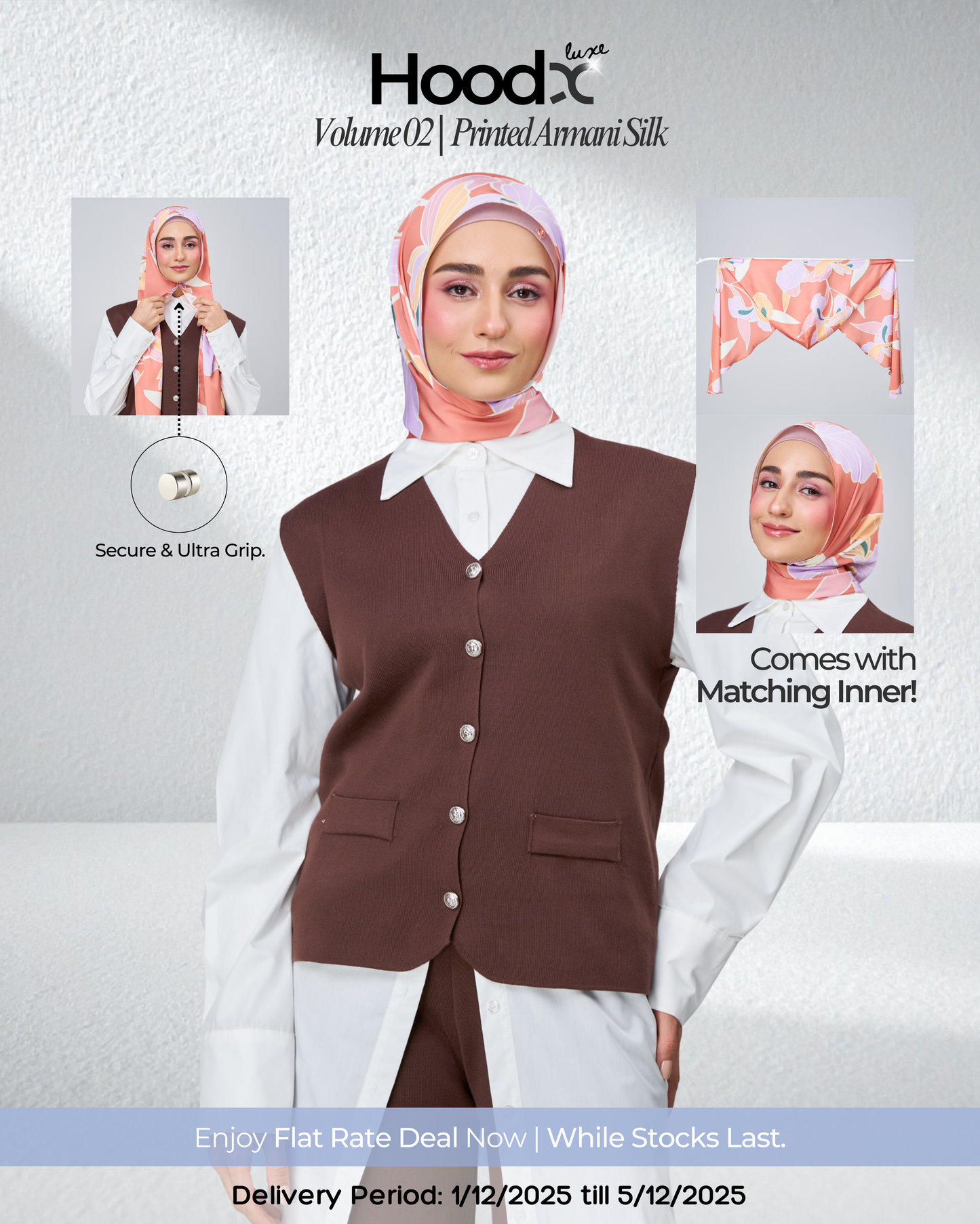 [★New] HoodX Printed Set in Sunset Blush