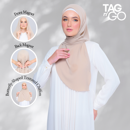 Instant Tag & Go | Textured Chiffon in Nude Taupe