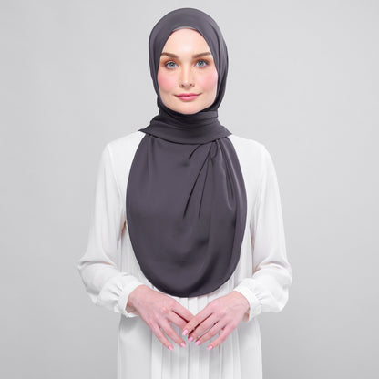 [As-Is] Instant Tag n' Go Shawl l Chiffon Silk in Dark Grey