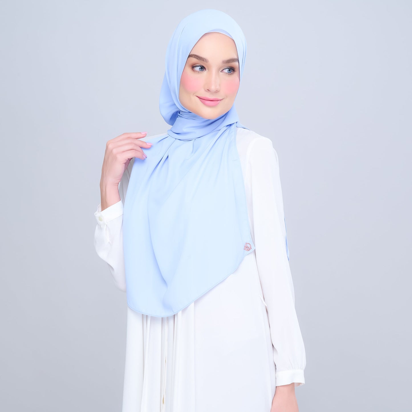 [As-Is] Instant Tag n' Go Shawl l Chiffon Silk in Maya Blue