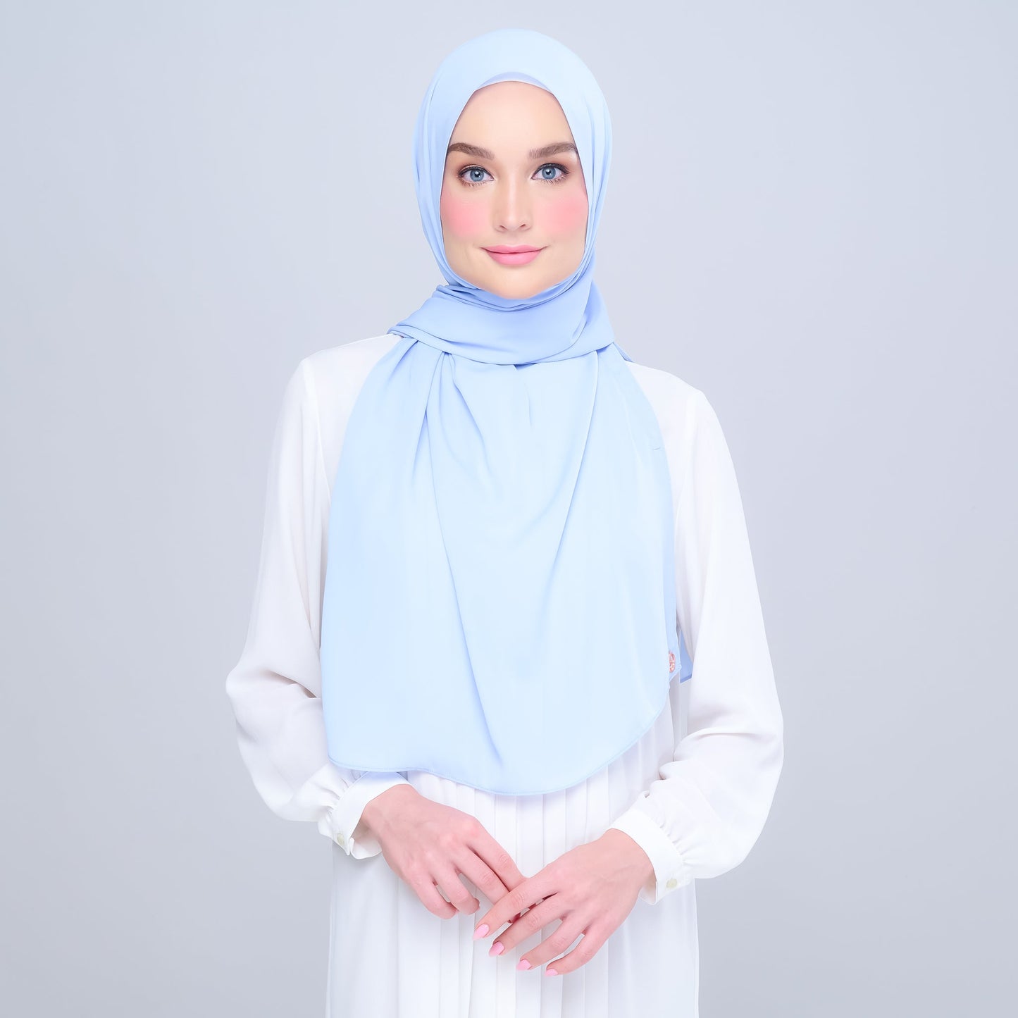 [As-Is] Instant Tag n' Go Shawl l Chiffon Silk in Maya Blue