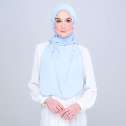 [As-Is] Instant Tag n' Go Shawl l Chiffon Silk in Maya Blue
