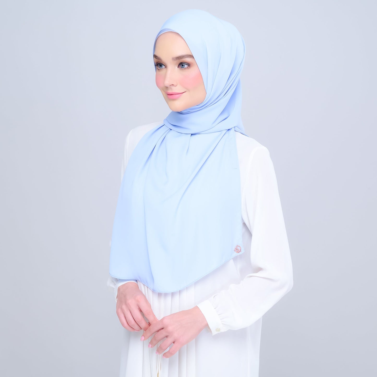 [As-Is] Instant Tag n' Go Shawl l Chiffon Silk in Maya Blue