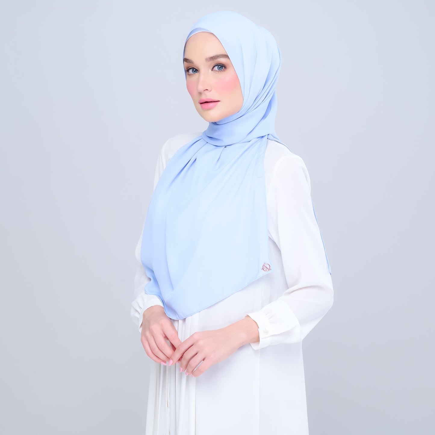 [As-Is] Instant Tag n' Go Shawl l Chiffon Silk in Maya Blue
