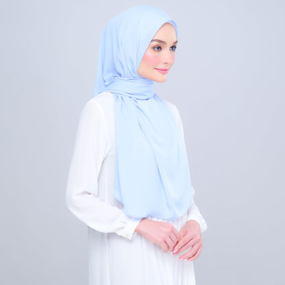 [As-Is] Instant Tag n' Go Shawl l Chiffon Silk in Maya Blue