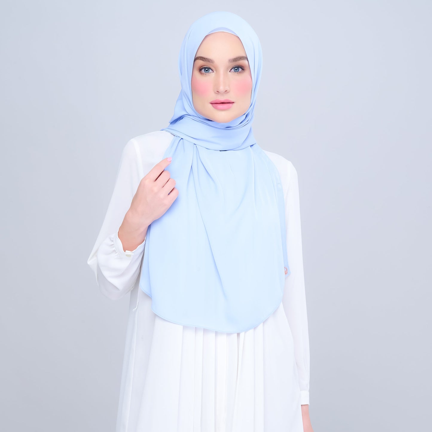 [As-Is] Instant Tag n' Go Shawl l Chiffon Silk in Maya Blue