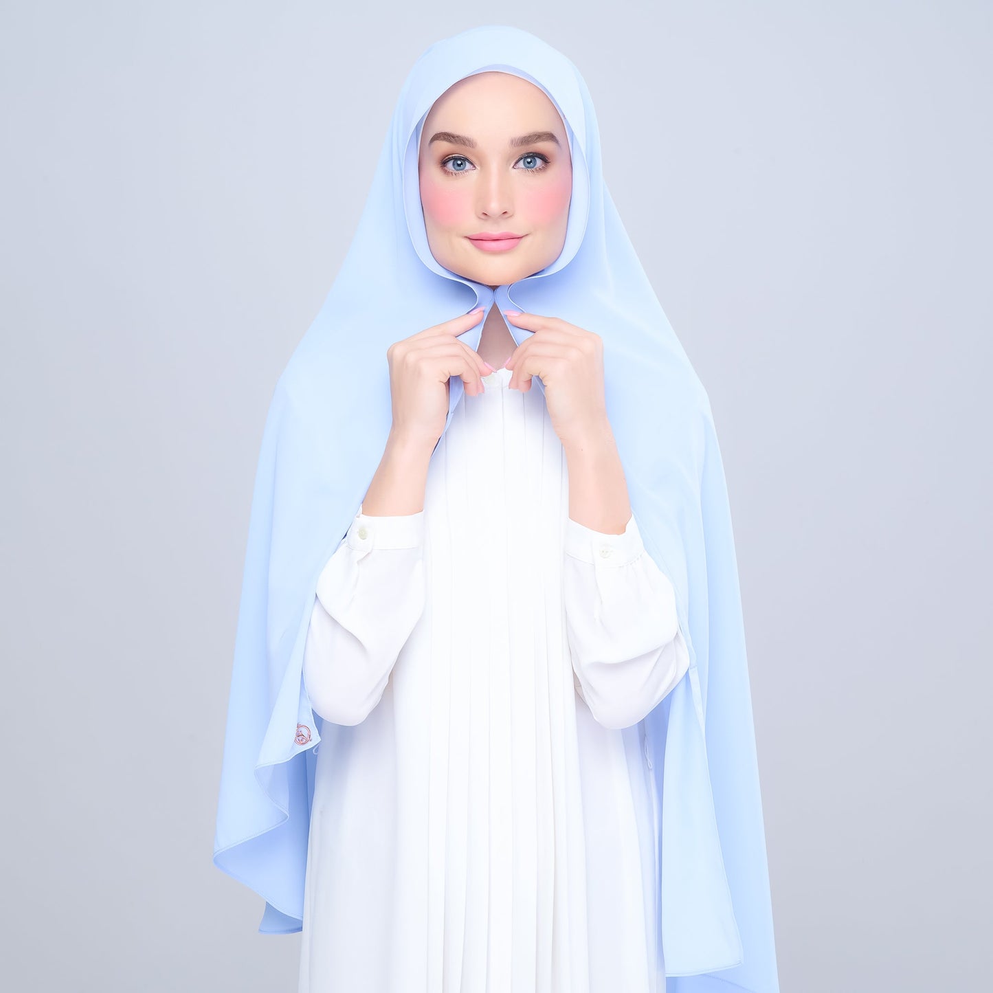 [As-Is] Instant Tag n' Go Shawl l Chiffon Silk in Maya Blue