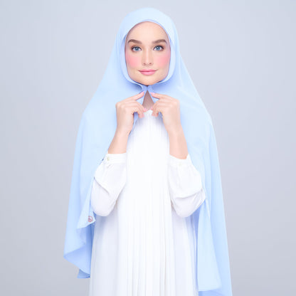 [As-Is] Instant Tag n' Go Shawl l Chiffon Silk in Maya Blue