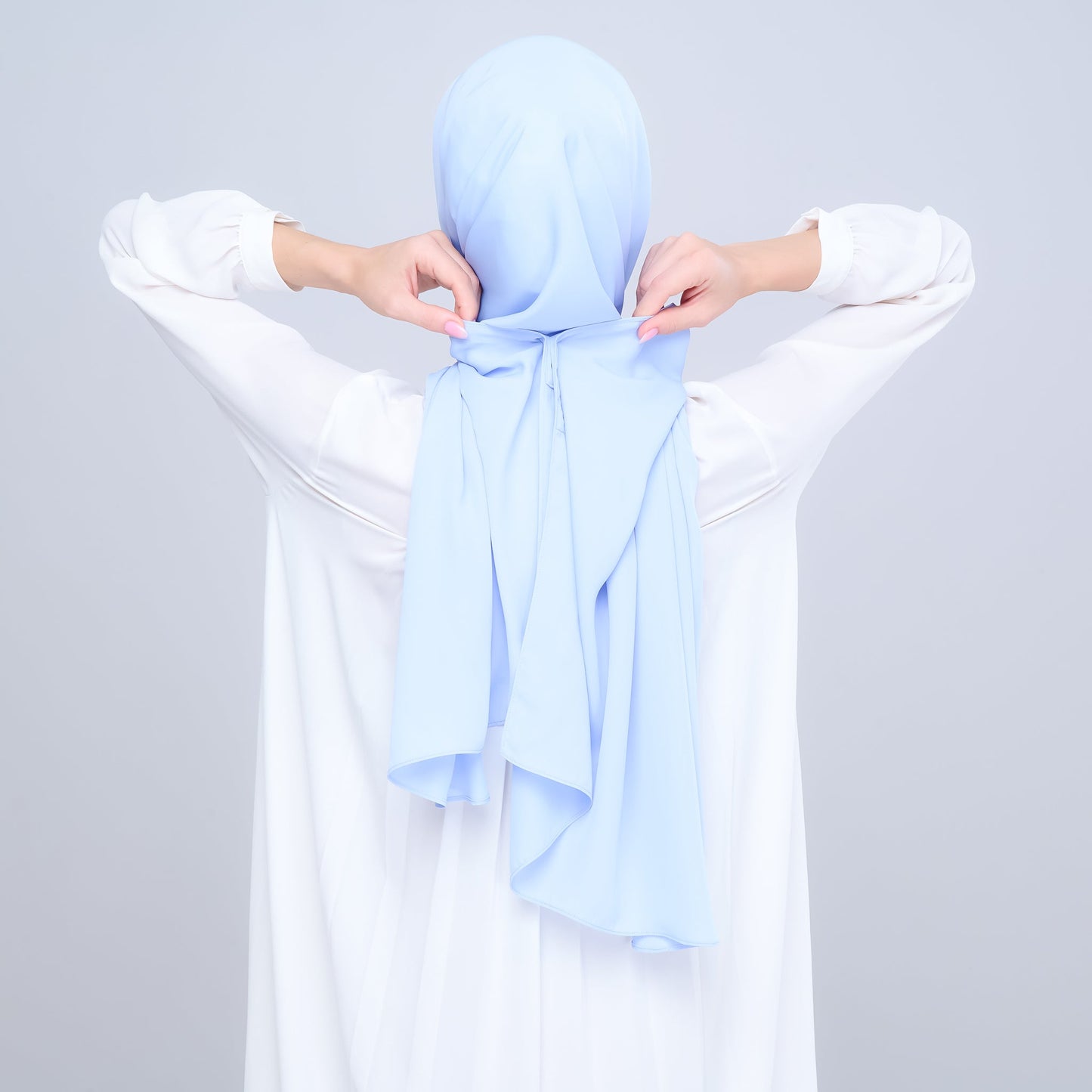 [As-Is] Instant Tag n' Go Shawl l Chiffon Silk in Maya Blue