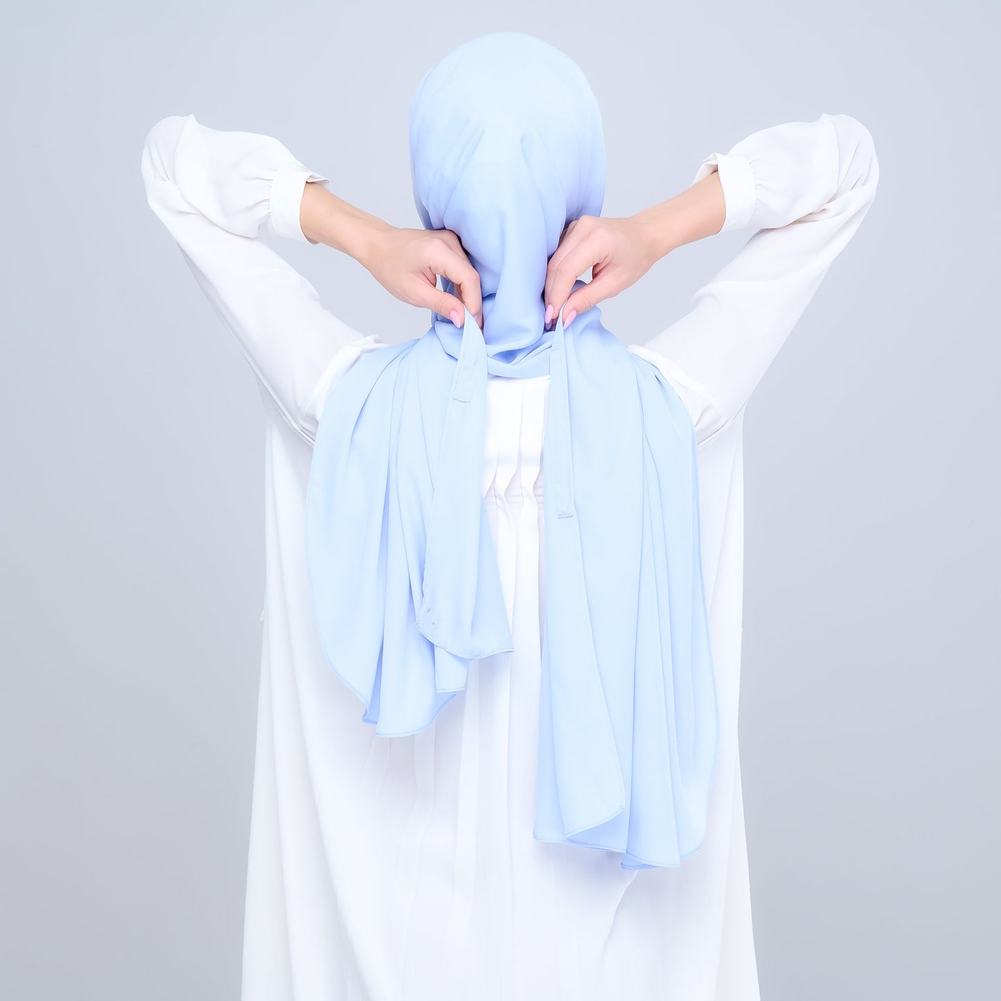 [As-Is] Instant Tag n' Go Shawl l Chiffon Silk in Maya Blue
