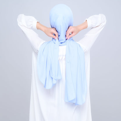 [As-Is] Instant Tag n' Go Shawl l Chiffon Silk in Maya Blue