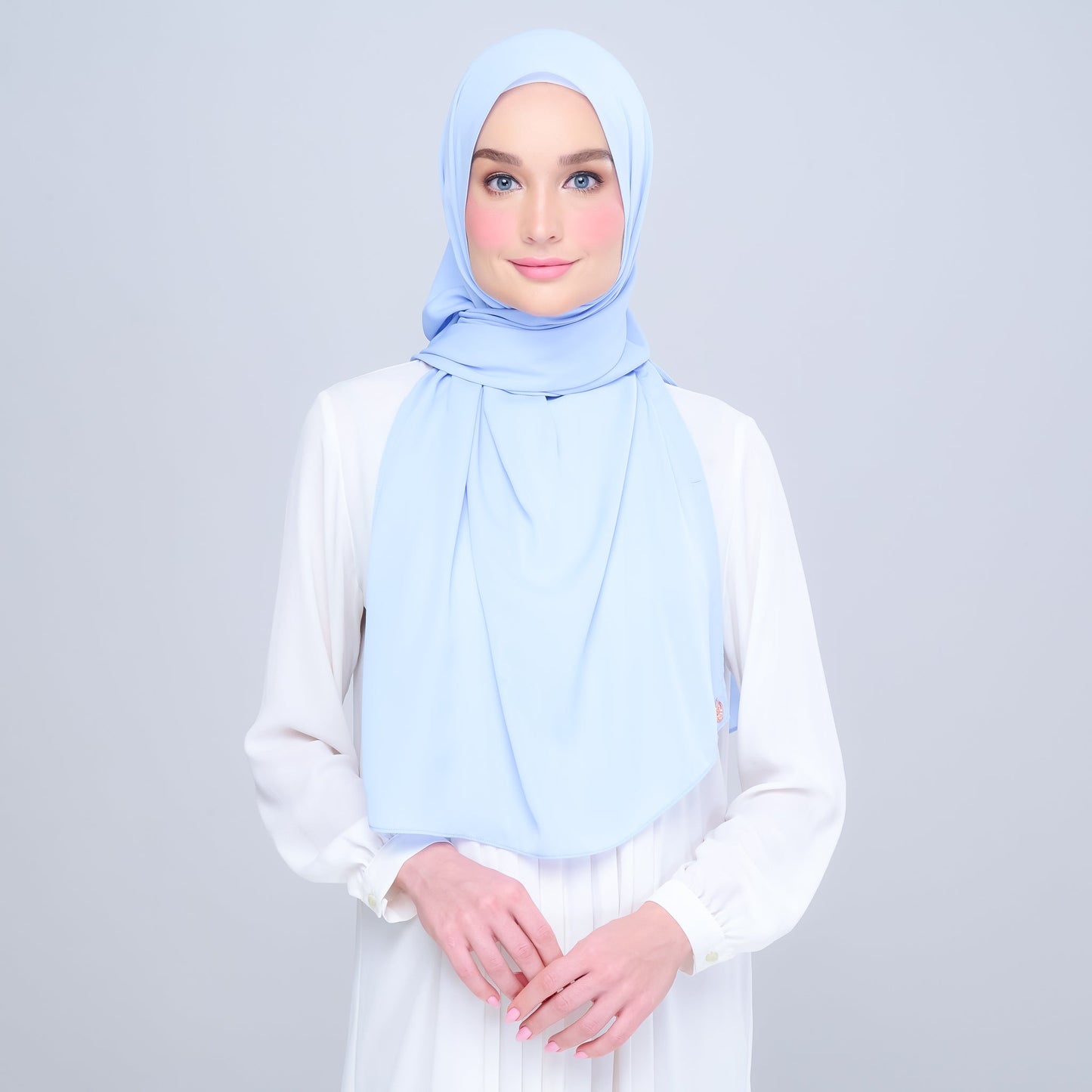 [As-Is] Instant Tag n' Go Shawl l Chiffon Silk in Maya Blue