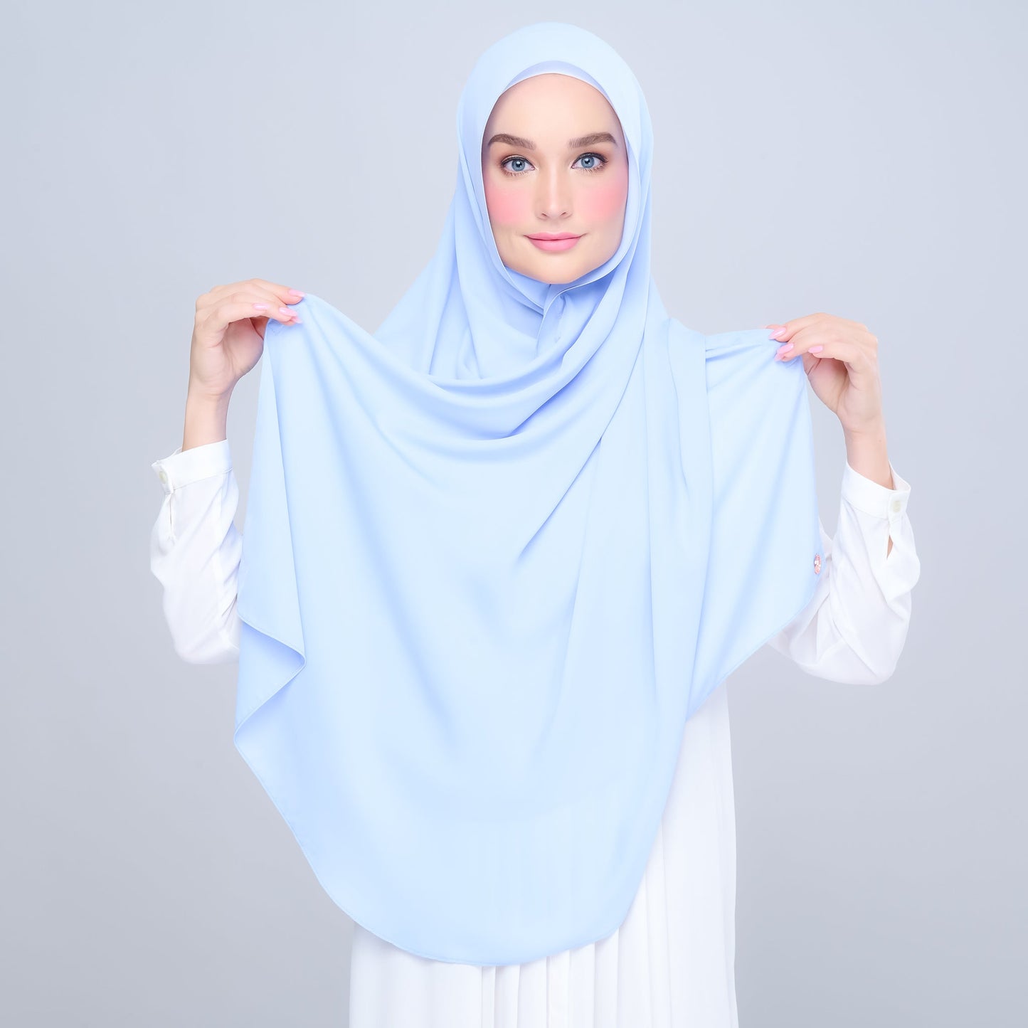 [As-Is] Instant Tag n' Go Shawl l Chiffon Silk in Maya Blue