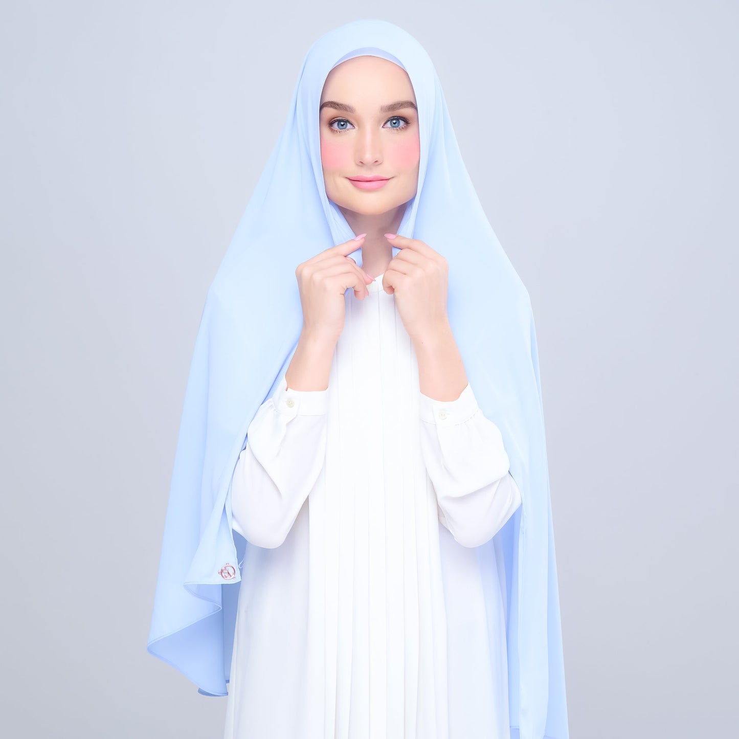 [As-Is] Instant Tag n' Go Shawl l Chiffon Silk in Maya Blue