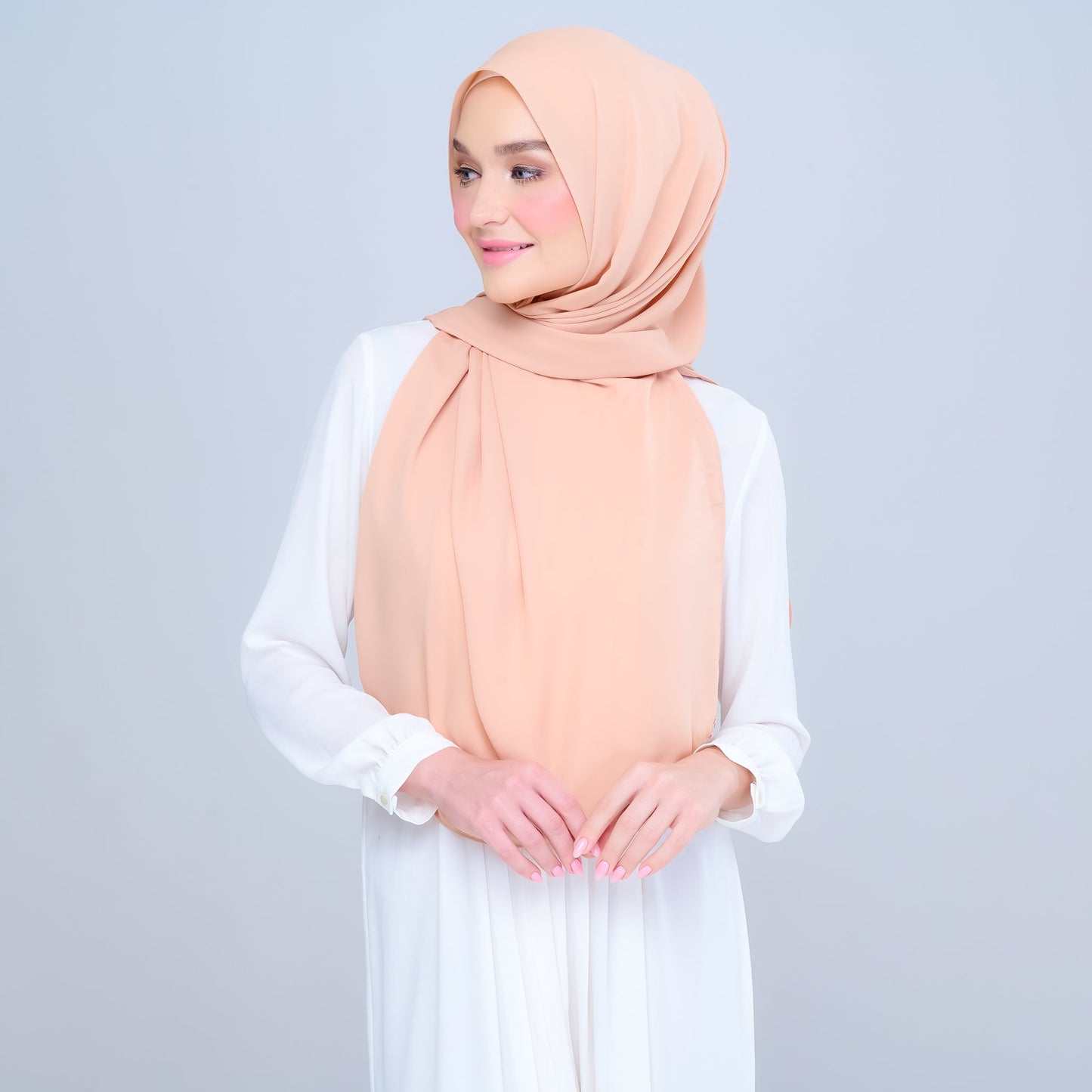 [As-Is] Instant Tag n' Go Shawl l Chiffon Silk in Cantaloupe