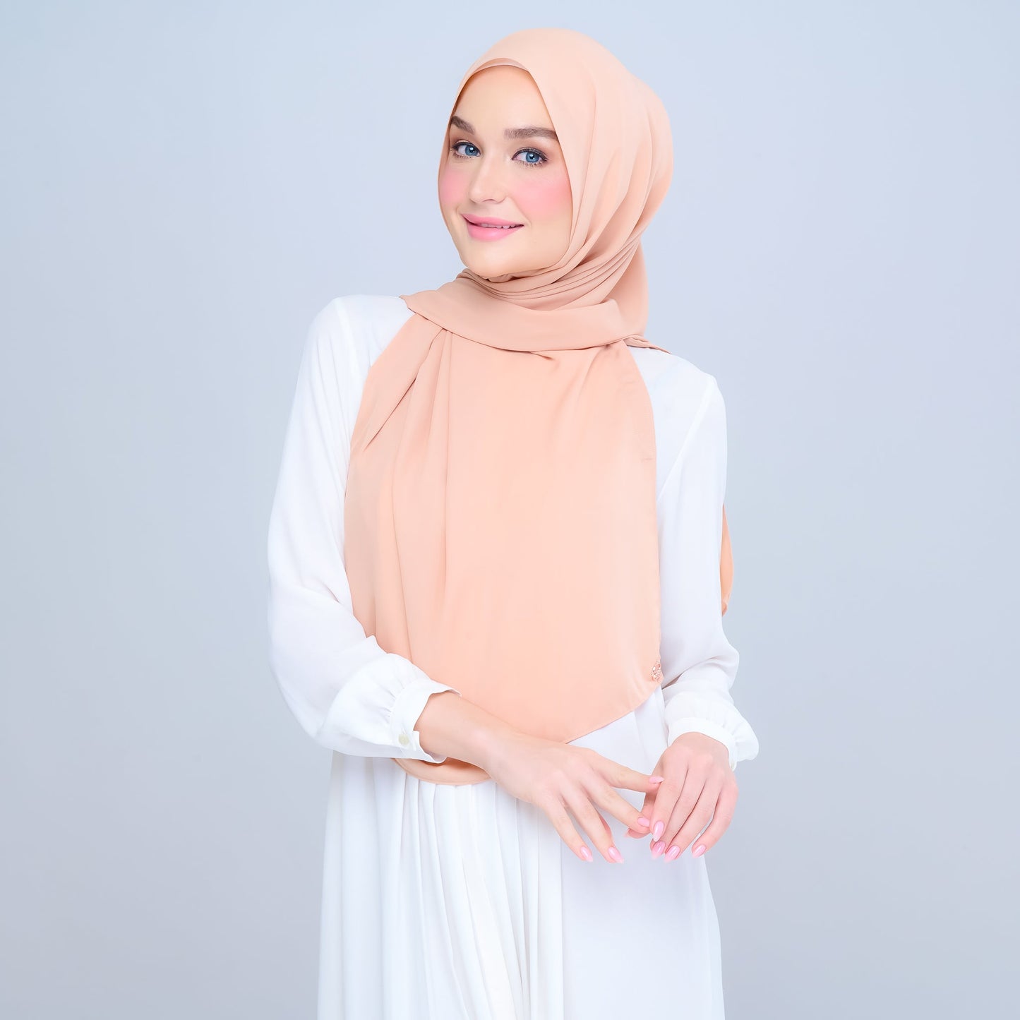 [As-Is] Instant Tag n' Go Shawl l Chiffon Silk in Cantaloupe