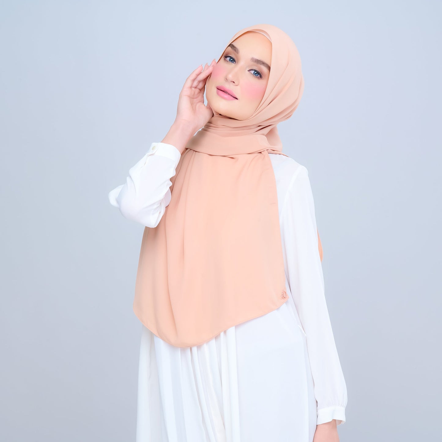 [As-Is] Instant Tag n' Go Shawl l Chiffon Silk in Cantaloupe