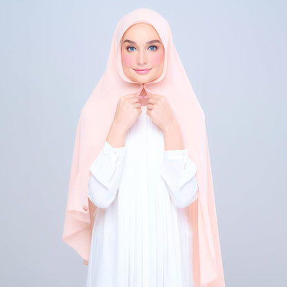 [As-Is] Instant Tag n' Go Shawl l Chiffon Silk in Light Salmon