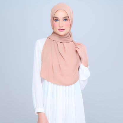 [As-Is] Instant Tag n' Go Shawl l Chiffon Silk in Tan