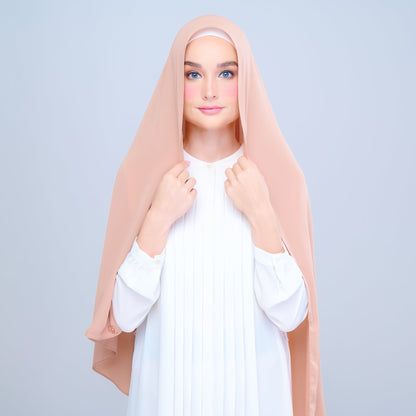 [As-Is] Instant Tag n' Go Shawl l Chiffon Silk in Tan