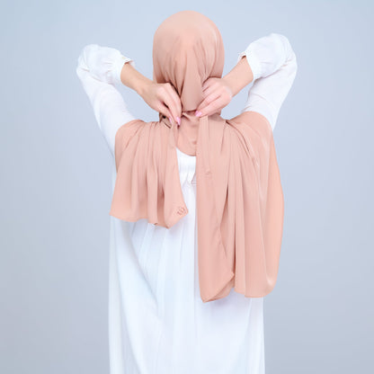 [As-Is] Instant Tag n' Go Shawl l Chiffon Silk in Tan