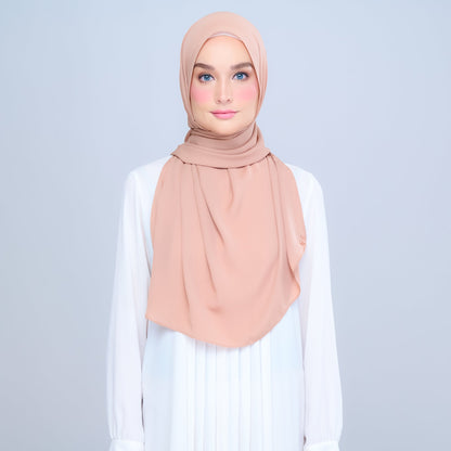 [As-Is] Instant Tag n' Go Shawl l Chiffon Silk in Tan
