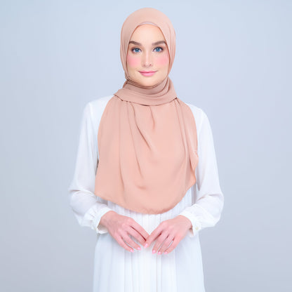 [As-Is] Instant Tag n' Go Shawl l Chiffon Silk in Tan