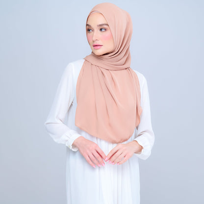 [As-Is] Instant Tag n' Go Shawl l Chiffon Silk in Tan