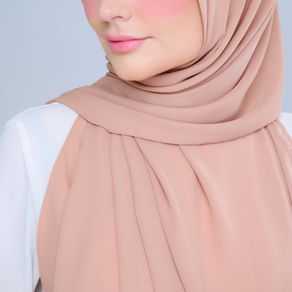 [As-Is] Instant Tag n' Go Shawl l Chiffon Silk in Tan