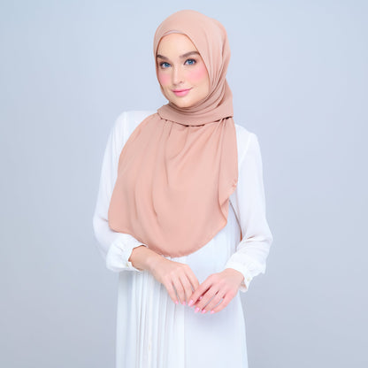 [As-Is] Instant Tag n' Go Shawl l Chiffon Silk in Tan