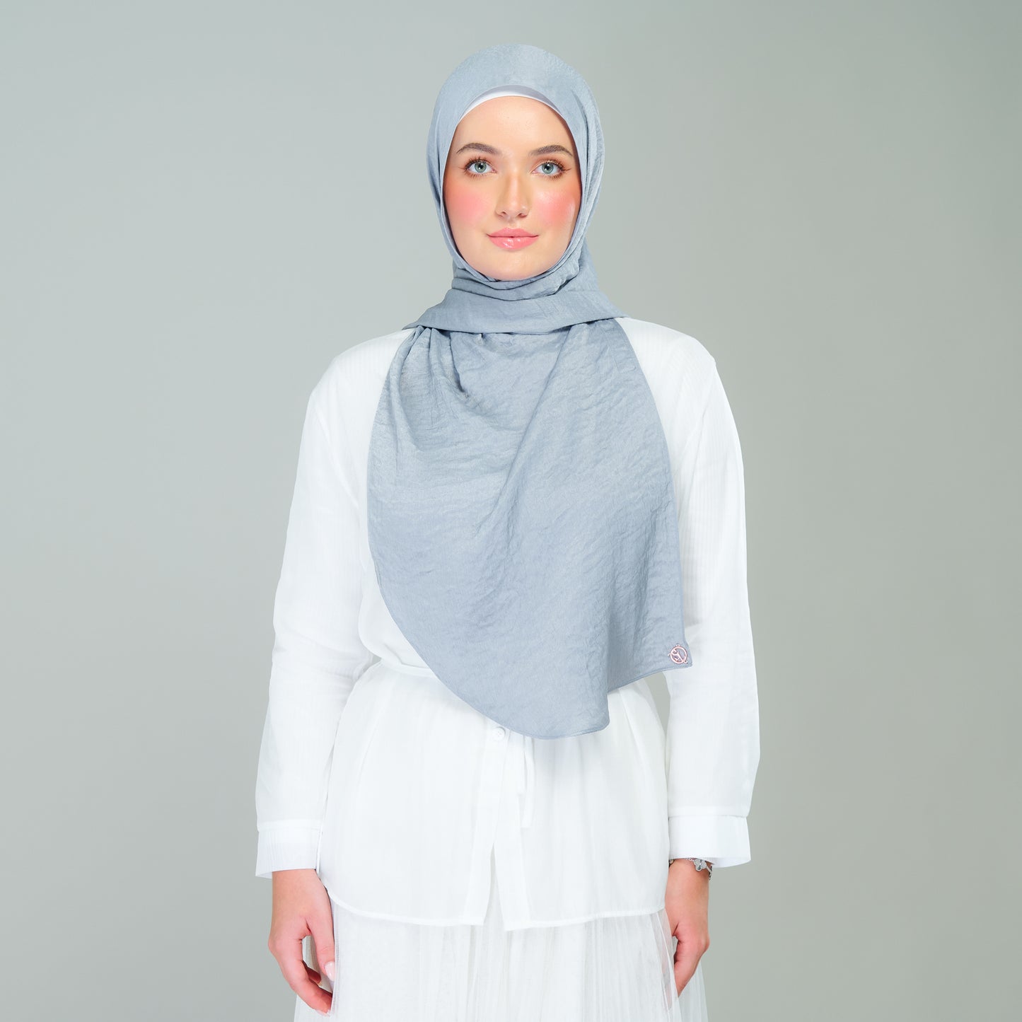 Instant Tag n' Go Shawl | Textured Silk in Metallic Grey 2.0