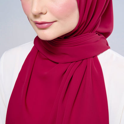 [As-Is] Instant Tag n' Go Shawl l Chiffon Silk in Cherry