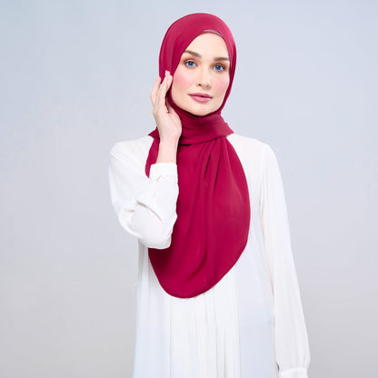 [As-Is] Instant Tag n' Go Shawl l Chiffon Silk in Cherry