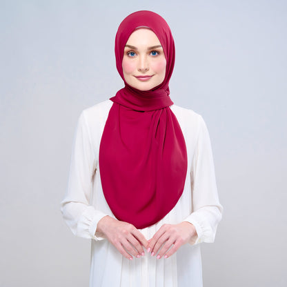 [As-Is] Instant Tag n' Go Shawl l Chiffon Silk in Cherry